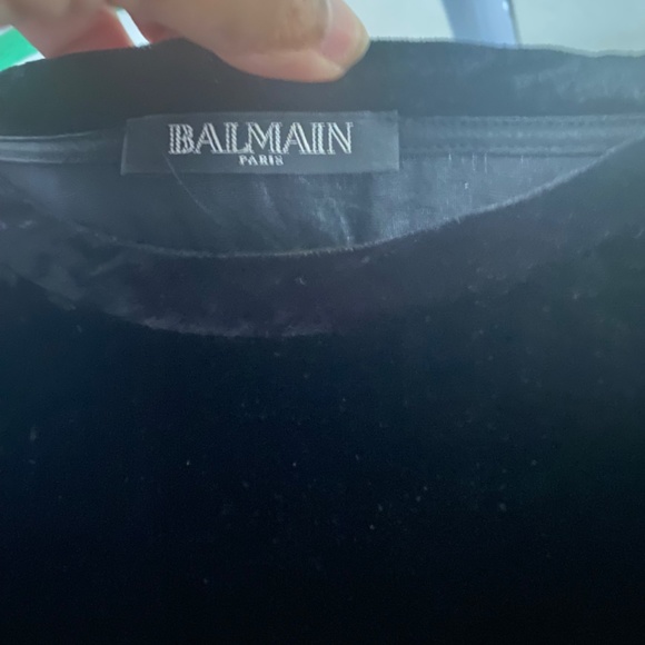 Balmain velvet sparkly logo top - Picture 3 of 5